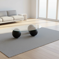 Table basse en verre trempé créative, design rond, style moderne et simple, couleur crème, pour petit appartement