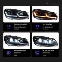 Phares avant HETOP Golf 6 2009-2014 à lentille LED, accessoires automobiles, vente chaude, Plug and Play, DRL pour Volkswagen
