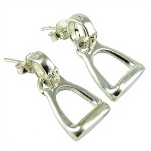 Boucles d'oreilles pendantes en argent sterling 925, forme fantaisie parfaite, style bohème, faites à la main, pour les amoureux, unisexes, pour mariage - Product Image 3