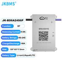 SMART BMS JK-BD6A24S6P pour système de gestion de batterie LiFePO4 24S 12V 60A 0.4A 0.6A avec équilibrage actif pour véhicules électriques