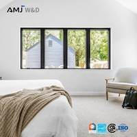 Fenêtre coulissante certifiée CSA, à quatre panneaux, en aluminium, pour chambre à coucher