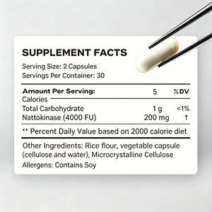 แคปซูลนัตโตไคนาส 4000 FU จำนวน 60 แคปซูล ผลิตภัณฑ์เสริมอาหารที่มีเอนไซม์ที่มีประสิทธิภาพสูง (OEM ODM) - Product Image 6