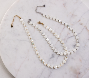 Collana di perle 2025 cuore minimalista girocollo collana di madreperla moda gioielli da sposa in acciaio inox regali per le donne - Product Image 2
