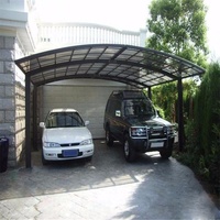 Nouveau design moderne acier métal polycarbonate aluminium double auvent abri d'auto de garage à vendre