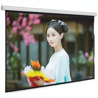 Écran de projection motorisé électrique OEM 60 pouces avec télécommande pour cinéma maison, projection intérieure 1:1 HD 4K