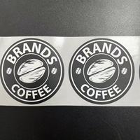 Étiquette ronde autocollante imperméable pour impression de logo OEM pour usage en café, autocollant rond, pegatinas, etiqueta adhesiva pour tasse à café