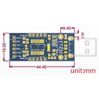 Placa USB UART Waveshare FT232 (Tipo A) FT232R FT232RL RS232 TTL Serial de Montaje Superficial Compatible con Mac/Linux/Android/WinCE/Windows