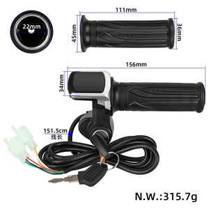 Acelerador de puño giratorio de 48V con pantalla LCD de batería para bicicleta eléctrica y patinete, manillar de aceleración de 48V - Product Image 2