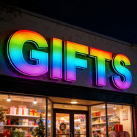 Letras LED Programables en 3D, Letrero con Canal RGB, Iluminación Personalizada, Letras Multicolores Cambiantes para Decoración Comercial