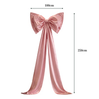 Grand nœud en satin rose pour décoration de toile de fond de mariage, accessoire personnalisé pour événements, table de desserts, baby shower, anniversaire, présentation en magasin