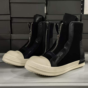 Botas de Tobillo Ligeras con Cordones de Moda para Hombre, de Cuero Genuino, Talla Grande, Botas Casuales para Uso Diario - Product Image 1