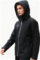 Vêtements d'extérieur imperméables en gros avec col à capuche, style streetwear, veste softshell pour homme, saison automne