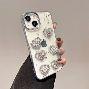 Custodia per telefono con perla di diamanti di lusso per <span class=keywords><strong>iphone</strong></span> 17 Pro custodia <span class=keywords><strong>trasparente</strong></span> con strass, <span class=keywords><strong>Cover</strong></span> per telefono per <span class=keywords><strong>iphone</strong></span> 16 15 14 - Product Image 2