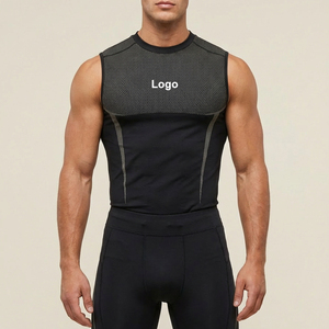 Débardeur de compression sans manches en polyester respirant pour homme, taille EU, 180 g/m², idéal pour la course et la gym en été - Product Image 1