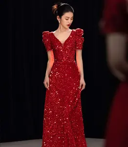 ZX-424红色舞会礼服正式晚礼服18岁女孩毕业成人礼礼服