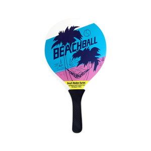 Raquette de plage en bois 38x24cm 0.6 avec impression par transfert thermique motif coquillage pour le beach tennis - Product Image 1
