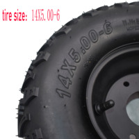 Roues tout-terrain 14x5.00-6 14x4.10-6 avec 3 trous, jante noire de 6 pouces pour ATV, QUAD, Buggy, tondeuse, karting