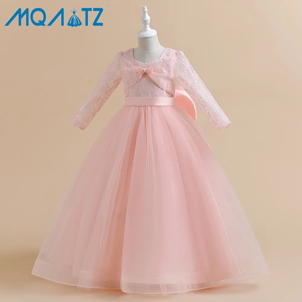 mqatz Children Clothes Girl Dresses Baby Maxi Floor-Length Birthday Wedding Sleeveless Dress LP-322