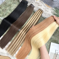 Extensions de cheveux humains vierges Remy européens doublement étirés, couleur mèche, à clipser invisibles, sans couture, vente en gros