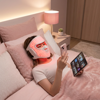 Masque facial LED 4D à lumière rouge, masque facial Photon en silicone pour salon de beauté, masseur facial