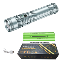 Linterna Táctica de Alta Potencia, Aleación de Aluminio, Tipo-C, IP54 Impermeable, 1000+ Lúmenes, Haz Ajustable, para Camping y Buceo, Tres Colores