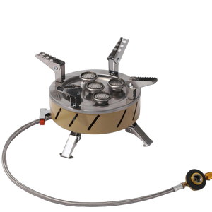 Estufa de Gas Butano Plegable de 5 Quemadores, 10800W, 0.71kg, Encendedor Metálico, OEM, Venta al Por Mayor, para Cocina de Camping al Aire Libre - Product Image 1