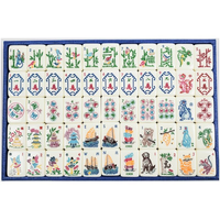 Amerikanisches Luxus-Acryl-Mahjong-Set „Mutter Natur“ – Wasserbeständig für 4 Spieler – Unterhaltung für Erwachsene
