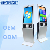 GPINXIN 21.5 23.8 27 32-inch Intelligent Self-service Kiosk Supermarket, Hospital, Bank, Touch Screen Queuing System Booth Kiosk