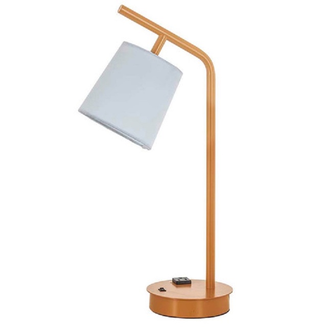 Casual Hotel Decoration Desk Lamp White Linen Shade Metal Decor Nordic Table Lamp for Hotel