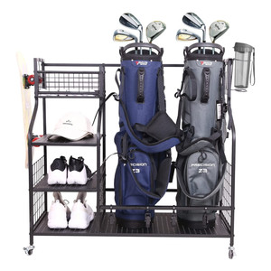 Oniya Outdoor Golf Bag Storage Rack with Baskets Garage Organizer Shoe Racks & Stands For Holder,Clips,Sports Equipment