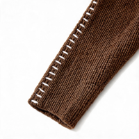 Pull-over décontracté pour femme à col montant en maille côtelée épaisse avec détails de surpiqûres contrastantes, coupe ample et courte, manches longues, blanc