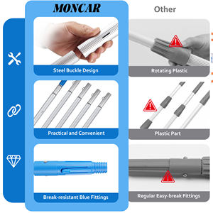 Outil de nettoyage pour toit de fenêtre en verre brosse en verre extérieure équipement de lavage Kit de poteau alimenté en eau Kit de nettoyage de panneau solaire réglable - Product Image 4