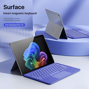 Clavier rétroéclairé 7 couleurs pour Microsoft <span class=keywords><strong>Surface</strong></span> <span class=keywords><strong>Pro</strong></span> 12 clavier de couverture de <span class=keywords><strong>Type</strong></span> sans fil détachable avec Trackpad - Product Image 2
