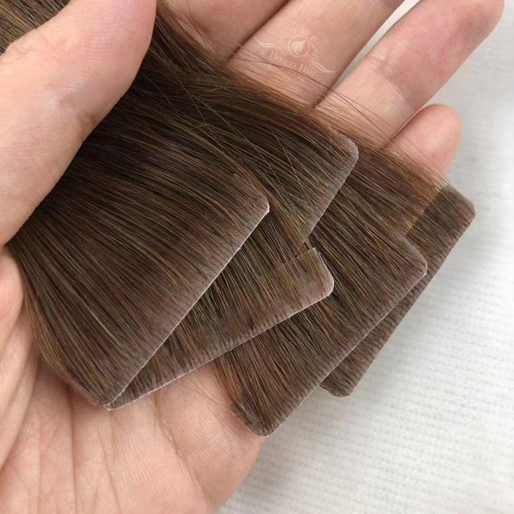 Hoge Kwaliteit Naadloze Maagdelijke Pu-Geïnjecteerde Tape 100% Menselijke Haarverlenging Per Capelli Biadesief Onzichtbare Tape In Extensions