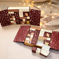 Calendario dell'Avvento Natalizio di Alta Gamma con Logo Personalizzato, Scatola Rigida in Cartone Opaco Riciclabile, Chiusura Magnetica, Nastro, Regalo per Cosmetici