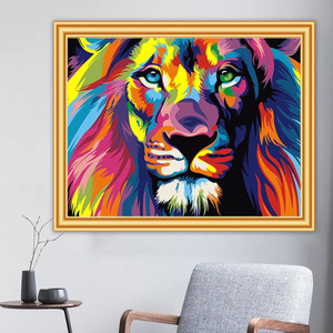 Kit <span class=keywords><strong>de</strong></span> pintura <span class=keywords><strong>de</strong></span> diamante 5D DIY, cuadro <span class=keywords><strong>de</strong></span> animales, León, gato, Lobo, bordado completo, mosaico, imagen artística, decoración <span class=keywords><strong>de</strong></span> diamantes <span class=keywords><strong>de</strong></span> imitación - Product Image 2