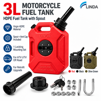 Réservoir de carburant portable 3L en PEHD 3mm avec bec verseur, bouchon de ventilation et fixation sécurisée pour Argo, VTT, moto tout-terrain