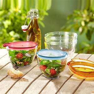 Precio de fábrica cocina reutilizable grande pequeño hornear transparente pastel tazón de ensalada de 4 tazón con tapa hermética - Product Image 2