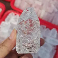 Atacado dissilicone natural cristal espiritual fatias de quartzo cristal branco