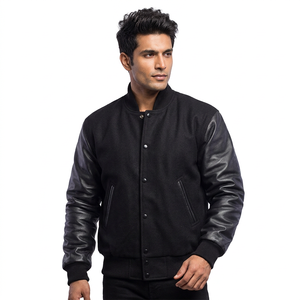 Luxury Tailored <b>Wool</b> Body Leather Sleeve Varsity Jacket <b>Crafted</b> for Premium Collegiate Street Style OEM Service Available - Product Image 1