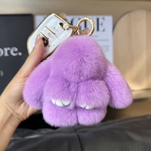 Umoo - Llavero <span class=keywords><strong>de</strong></span> Peluche Suave con Forma 3D <span class=keywords><strong>de</strong></span> Conejo Rex Auténtico, 10 cm, Colgante Decorativo para Bolsos - Product Image 6