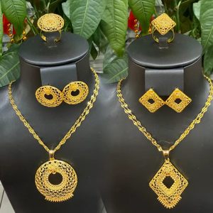 Dubai Altın Kolye Takı Seti Sarı Altın Suudi Arabistan Altın Takı Seti Su Geçirmez Solmaz Bijuteri - Product Image 6