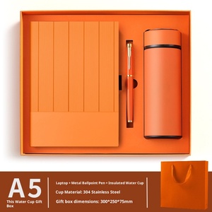 Ensemble de boîtes-cadeaux de papeterie de luxe pour entreprise, carnet en cuir PU A5, avec logo personnalisé, impression UV - Product Image 4