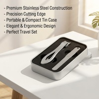 Offre Spéciale – Grand Kit de Manucure et Pédicure Professionnel en Métal avec Coupe-Ongles à Lame Courbe et Lime à Ongles, Emballage Boîte Métallique