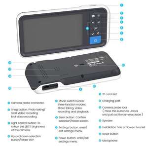 Otoscope haute définition Medco Ms450 avec écran, outil de nettoyage d'oreilles, caméra 2.0MP, couleur grise, fonction de nettoyage - Product Image 4