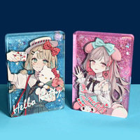 Porte-clés liquide personnalisé en acrylique holographique avec paillettes et figurine de dessin animé, effet sable mouvant, personnalisable