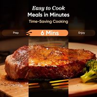 ANBOLIFE OEM Freidora de Aire 2 en 1 No Tóxica de 8.5L + Parrilla con Pantalla Táctil, Ocho Programas Preestablecidos y Ventana de Visualización, Personalizada de Fábrica