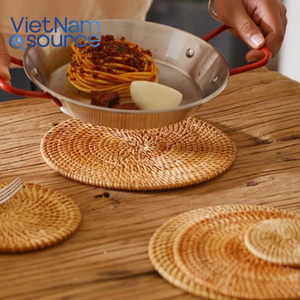 Produits artisanaux haut de gamme - Sous-verres en rotin légers, ensemble de sous-verres tissés à la main, source de haute qualité du Vietnam, personnalisable - Product Image 3