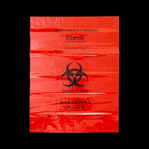 Vendita all'ingrosso sacchetto di immondizia rosso-Rosso movimentazione merci pericolose biologico borsa medica sacchetto di immondizia oversize usato in ospedale