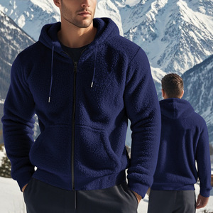 Giacca in Pile Doppio Strato Ispessita per Autunno/Inverno, Cardigan con Zip Ampio e Casual, Felpa con Cappuccio - Product Image 4